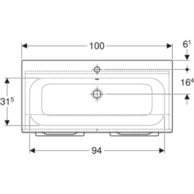 Geberit Selnova Square plonos konstrukcijos baldinio praustuvo rinkinys su apatine spintele, dviejų durų, 100cm, pasirenkama spalva 3 Geberit Selnova Square plonos konstrukcijos baldinio praustuvo rinkinys su apatine spintele, dviejų durų, 100cm, pasirenkama spalva 3