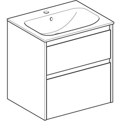Geberit Selnova Square plonos konstrukcijos baldinio praustuvo rinkinys su apatine spintele, dviejų stalčių, 60cm, pasirenkama spalva 4