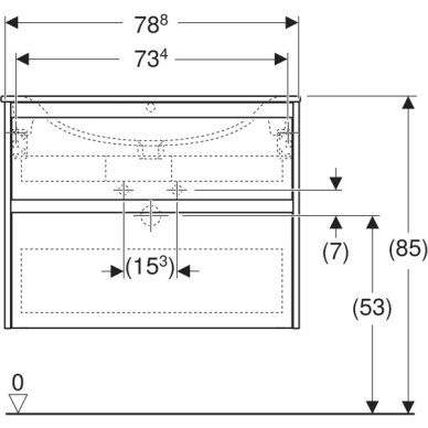 Geberit Selnova Square plonos konstrukcijos baldinio praustuvo rinkinys su apatine spintele, dviejų stalčių, 80cm, pasirenkama spalva 2 Geberit Selnova Square plonos konstrukcijos baldinio praustuvo rinkinys su apatine spintele, dviejų stalčių, 80cm, pasirenkama spalva 2