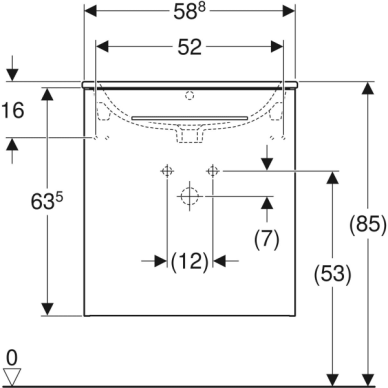 Geberit Selnova Square plonos konstrukcijos baldinis praustuvas, su apatine spintele, vienos durys, 60cm, pasirenkama spalva 2