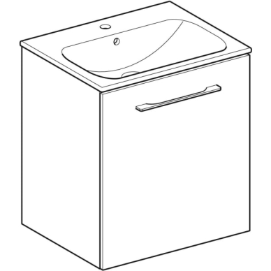 Geberit Selnova Square plonos konstrukcijos baldinis praustuvas, su apatine spintele, vienos durys, 60cm, pasirenkama spalva 4 Geberit Selnova Square plonos konstrukcijos baldinis praustuvas, su apatine spintele, vienos durys, 60cm, pasirenkama spalva 4