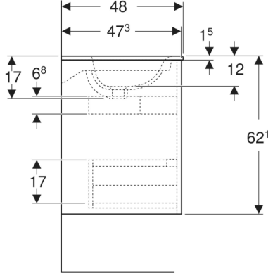 Geberit Selnova Square plonos konstrukcijos dvigubo baldinio praustuvo rinkinys su apatine spintele, dviejų stalčių, 130cm, pasirenkama spalva 1 Geberit Selnova Square plonos konstrukcijos dvigubo baldinio praustuvo rinkinys su apatine spintele, dviejų stalčių, 130cm, pasirenkama spalva 1