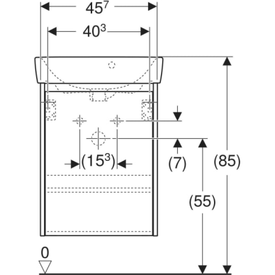 Geberit Selnova Square praustuvo mažoms patalpoms rinkinys su spintele, vienerių durų, 50cm, pasirenkama spalva 2