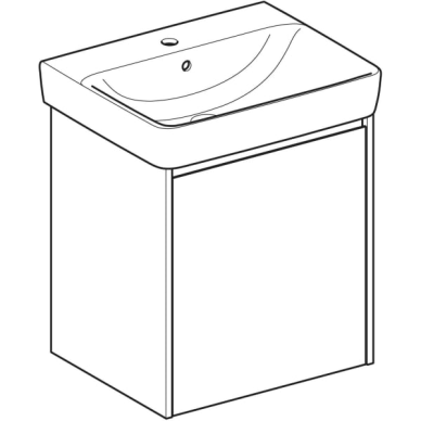 Geberit Selnova Square praustuvo rinkinys su spintele, vienerių durų, 60cm, pasirenkama spalva 4