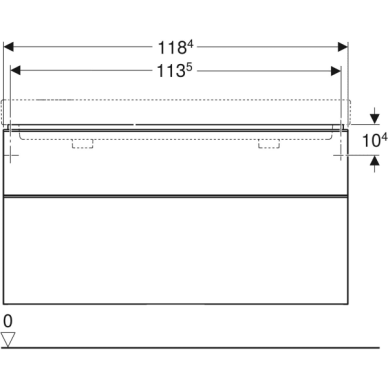 Geberit Smyle spintelė dvigubam praustuvui, stačiakampio formos, dviejų stalčių, 120cm plotis 2 Geberit Smyle spintelė dvigubam praustuvui, stačiakampio formos, dviejų stalčių, 120cm plotis 2