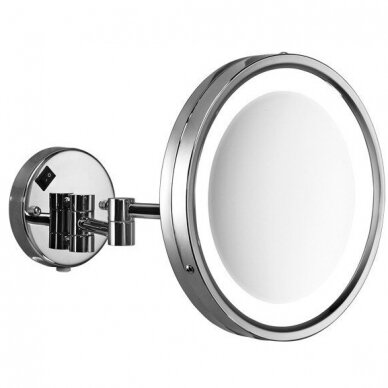 Gedy sieninis kosmetinis veidrodis, 5x didinantis, chromuotas su LED apšvietimu
