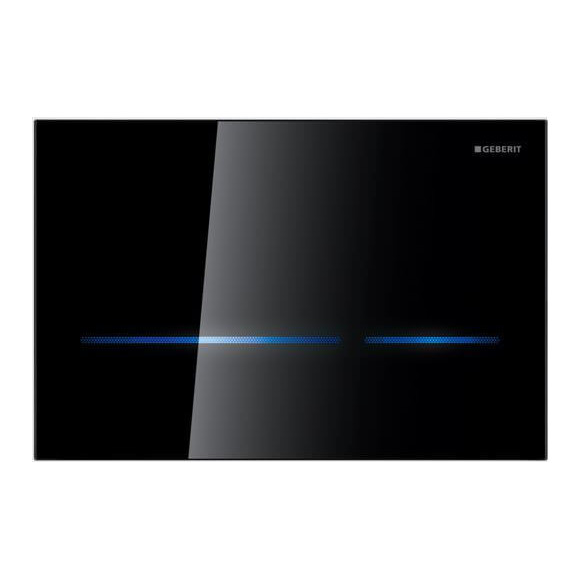 Geberit Sigma elektroninis vandens nuleidimo klavišas be transformatoriaus, juodas stiklas Geberit Sigma elektroninis vandens nuleidimo klavišas be transformatoriaus, juodas stiklas