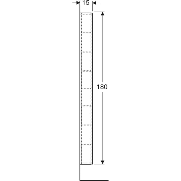 Geberit aukšta spintelė su vieneriomis durimis ir vidiniu veidrodžiu, kompaktiško gylio, 45x180cm, pasirenkama spalva 1 Geberit aukšta spintelė su vieneriomis durimis ir vidiniu veidrodžiu, kompaktiško gylio, 45x180cm, pasirenkama spalva 1