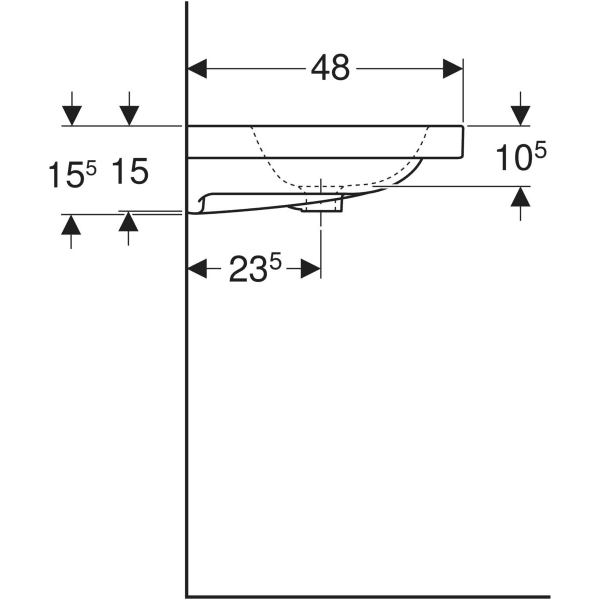 Geberit iCon Light praustuvas 60x48cm 1 Geberit iCon Light praustuvas 60x48cm 1