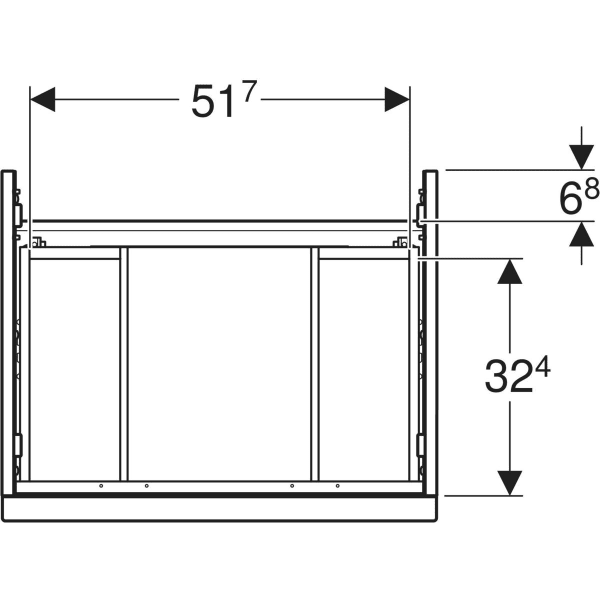 Geberit iCon spintelė praustuvui, su dviem stalčiais, 60cm, pasirenkama spalva, 3 Geberit iCon spintelė praustuvui, su dviem stalčiais, 60cm, pasirenkama spalva, 3