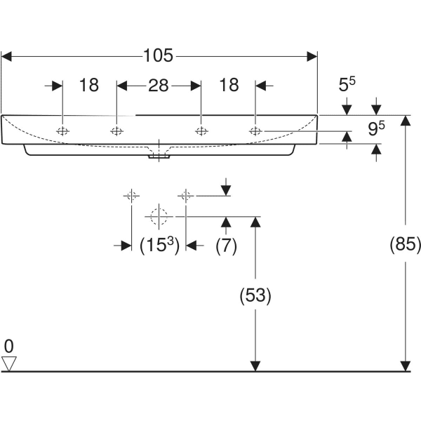 Geberit ONE praustuvas 105x48cm 2