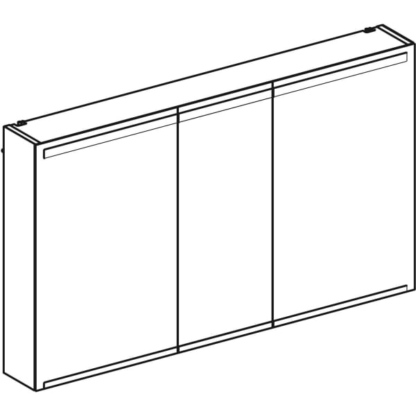Geberit Option veidrodinė spintelė su apšvietimu ir trejomis durelėmis 120x70cm 4