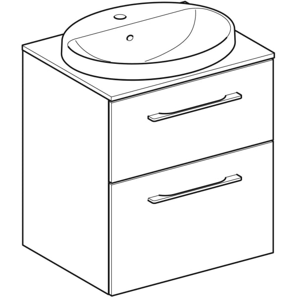 Geberit Selnova Square įleidžiamo praustuvo rinkinys su apatine spintele stalviršiu, dviejų stalčių, 59cm, spalvų pasirinkimas 5 Geberit Selnova Square įleidžiamo praustuvo rinkinys su apatine spintele stalviršiu, dviejų stalčių, 59cm, spalvų pasirinkimas 5