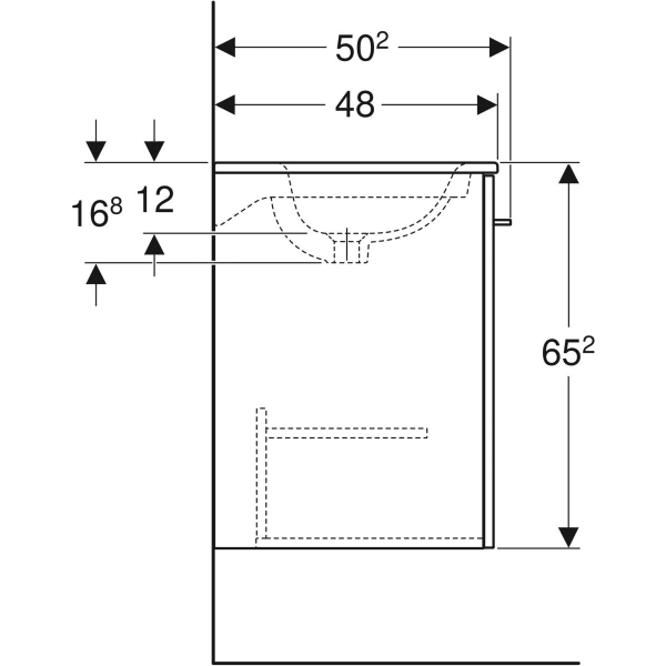 Geberit Selnova Square plonos konstrukcijos baldinio praustuvo rinkinys su apatine spintele, dviejų durų, 100cm, pasirenkama spalva 1 Geberit Selnova Square plonos konstrukcijos baldinio praustuvo rinkinys su apatine spintele, dviejų durų, 100cm, pasirenkama spalva 1