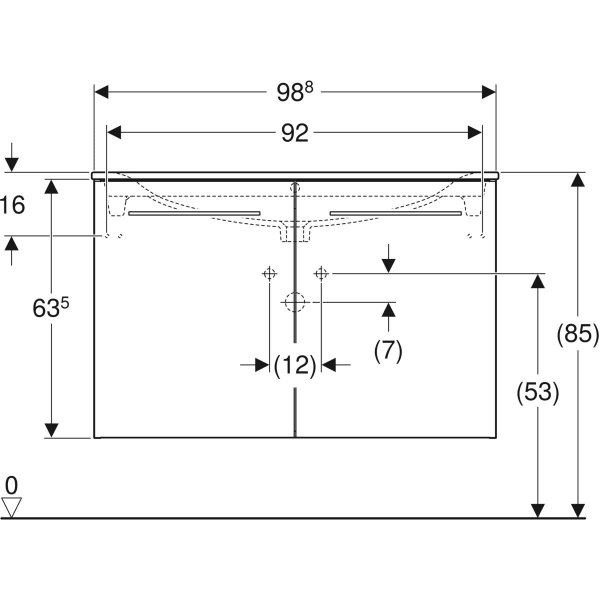 Geberit Selnova Square plonos konstrukcijos baldinio praustuvo rinkinys su apatine spintele, dviejų durų, 100cm, pasirenkama spalva 2 Geberit Selnova Square plonos konstrukcijos baldinio praustuvo rinkinys su apatine spintele, dviejų durų, 100cm, pasirenkama spalva 2
