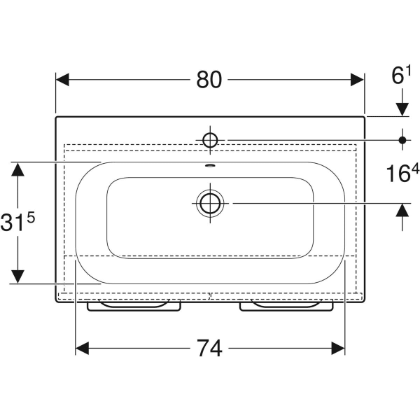 Geberit Selnova Square plonos konstrukcijos baldinio praustuvo rinkinys su apatine spintele, dviejų durų, 80cm, pasirenkama spalva 3 Geberit Selnova Square plonos konstrukcijos baldinio praustuvo rinkinys su apatine spintele, dviejų durų, 80cm, pasirenkama spalva 3