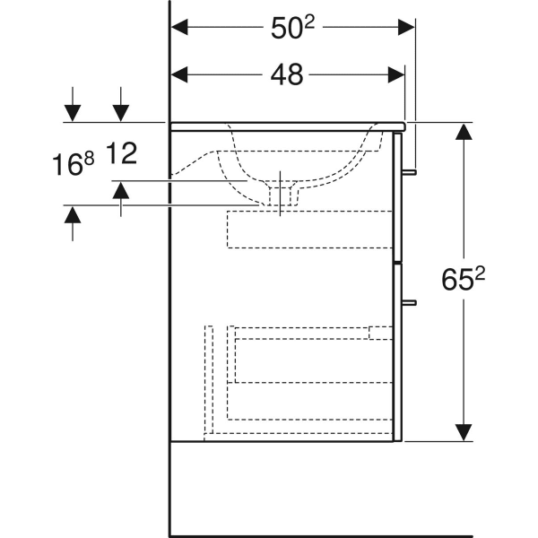 Geberit Selnova Square plonos konstrukcijos baldinio praustuvo rinkinys su apatine spintele, dviejų stalčių, 60cm, spalvų pasirinkimas 1 Geberit Selnova Square plonos konstrukcijos baldinio praustuvo rinkinys su apatine spintele, dviejų stalčių, 60cm, spalvų pasirinkimas 1