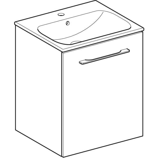 Geberit Selnova Square plonos konstrukcijos baldinis praustuvas, su apatine spintele, vienos durys, 55cm, pasirenkama spalva 4 Geberit Selnova Square plonos konstrukcijos baldinis praustuvas, su apatine spintele, vienos durys, 55cm, pasirenkama spalva 4