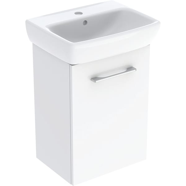 Geberit Selnova Square praustuvo mažiems vonios kambariams rinkinys su spintele, vienerių durų, 45cm, spalvų pasirinkimas Geberit Selnova Square praustuvo mažiems vonios kambariams rinkinys su spintele, vienerių durų, 45cm, spalvų pasirinkimas