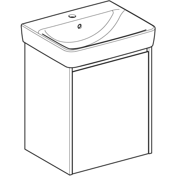 Geberit Selnova Square praustuvo rinkinys su spintele, vienerių durų, 55cm, pasirenkama spalva 4