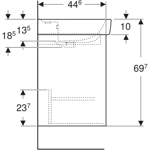 Geberit Selnova Square praustuvo rinkinys su spintele, vienerių durų, 60cm, pasirenkama spalva 1 Geberit Selnova Square praustuvo rinkinys su spintele, vienerių durų, 60cm, pasirenkama spalva 1