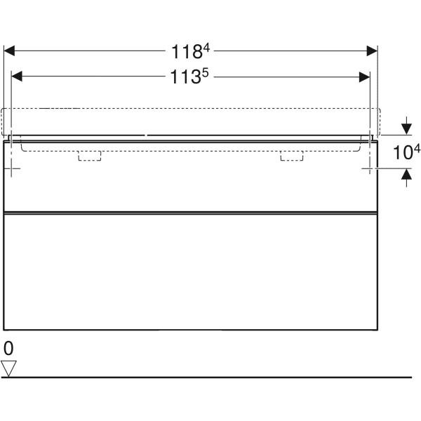 Geberit Smyle spintelė dvigubam praustuvui, stačiakampio formos, dviejų stalčių, 120cm plotis 2 Geberit Smyle spintelė dvigubam praustuvui, stačiakampio formos, dviejų stalčių, 120cm plotis 2