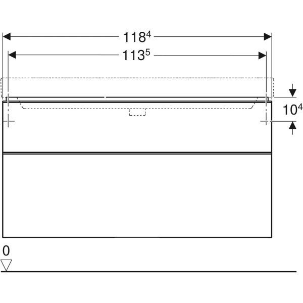 Geberit Smyle spintelė praustuvui, stačiakampio formos, su dviem stalčiais, 120cm plotis 2 Geberit Smyle spintelė praustuvui, stačiakampio formos, su dviem stalčiais, 120cm plotis 2