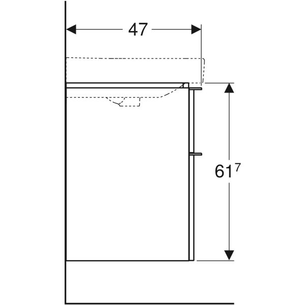Geberit Smyle spintelė praustuvui, stačiakampio formos, su dviem stalčiais, 60cm plotis 1 Geberit Smyle spintelė praustuvui, stačiakampio formos, su dviem stalčiais, 60cm plotis 1