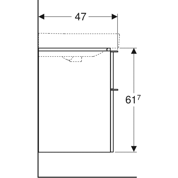 Geberit Smyle spintelė praustuvui, stačiakampio formos, su dviem stalčiais, 75cm plotis 1 Geberit Smyle spintelė praustuvui, stačiakampio formos, su dviem stalčiais, 75cm plotis 1