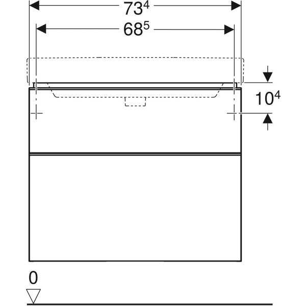 Geberit Smyle spintelė praustuvui, stačiakampio formos, su dviem stalčiais, 75cm plotis 2 Geberit Smyle spintelė praustuvui, stačiakampio formos, su dviem stalčiais, 75cm plotis 2