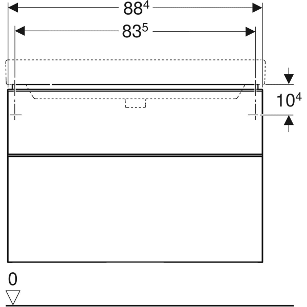 Geberit Smyle spintelė praustuvui, stačiakampio formos, su dviem stalčiais, 90cm plotis 2 Geberit Smyle spintelė praustuvui, stačiakampio formos, su dviem stalčiais, 90cm plotis 2