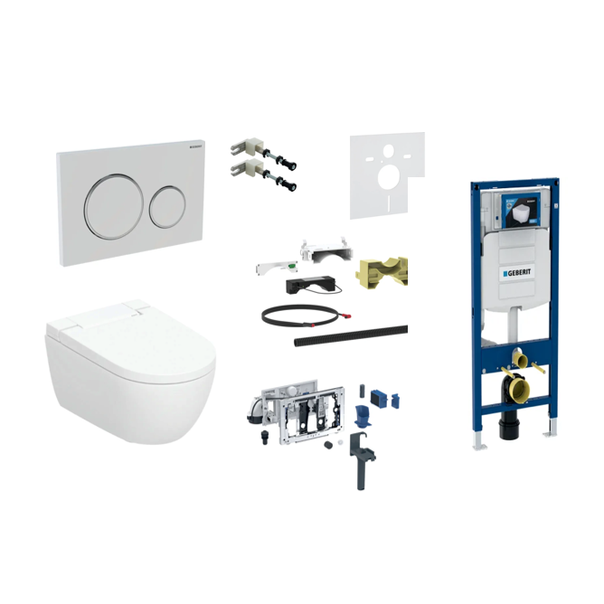 Geberit AquaClean Alba Premium Plus komplektas su Duofix Sigma WC instaliacine sistema ir DuoFresh automatinio įjungimo moduliu 1