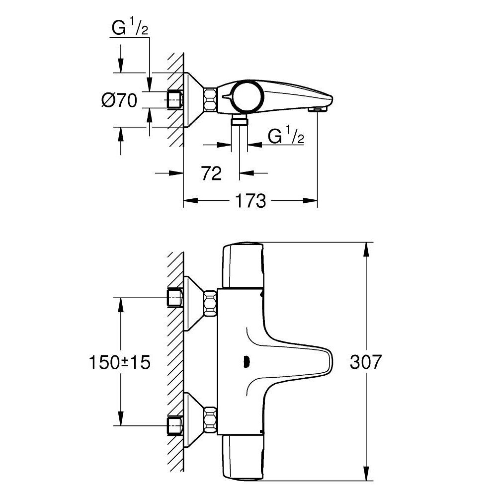 GROHE PRECISION TREND termostatinis vonios maišytuvas 4 GROHE PRECISION TREND termostatinis vonios maišytuvas 4