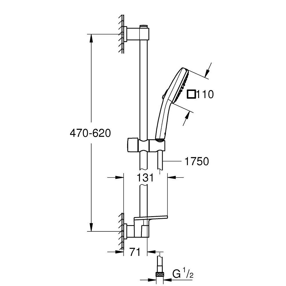 GROHE VITALIO COMFORT 110 dušo rinkinys 7 GROHE VITALIO COMFORT 110 dušo rinkinys 7