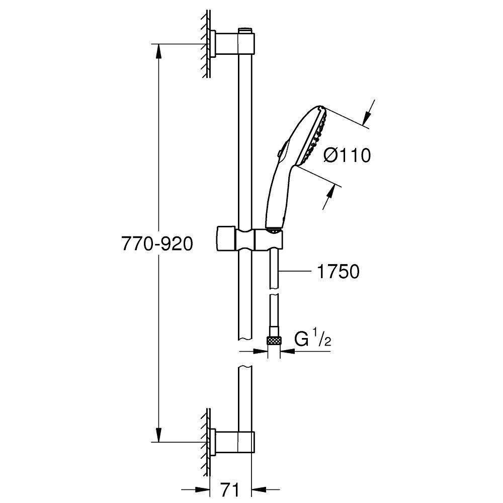 GROHE VITALIO START 110 dušo komplektas 4