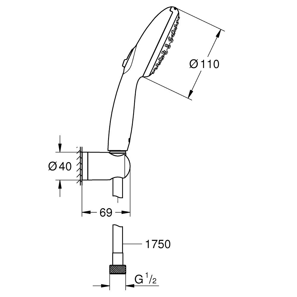 GROHE VITALIO START 110 dušo rinkinys 4