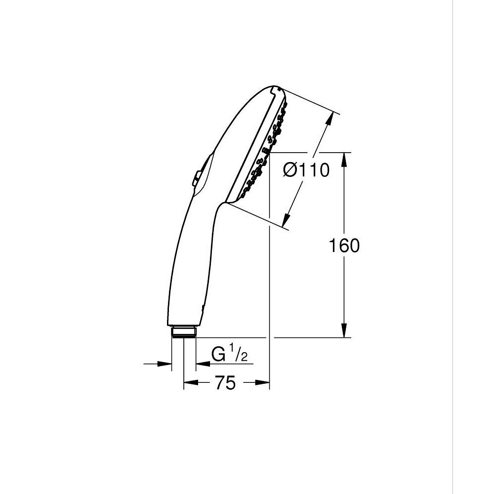 GROHE VITALIO START 110 Rankinė dušo galvutė, blizgus chromas 9