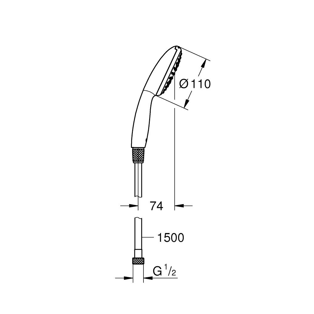 GROHE  VITALIO START 110 rankinio dušo rinkinys, blizgus chromas 5