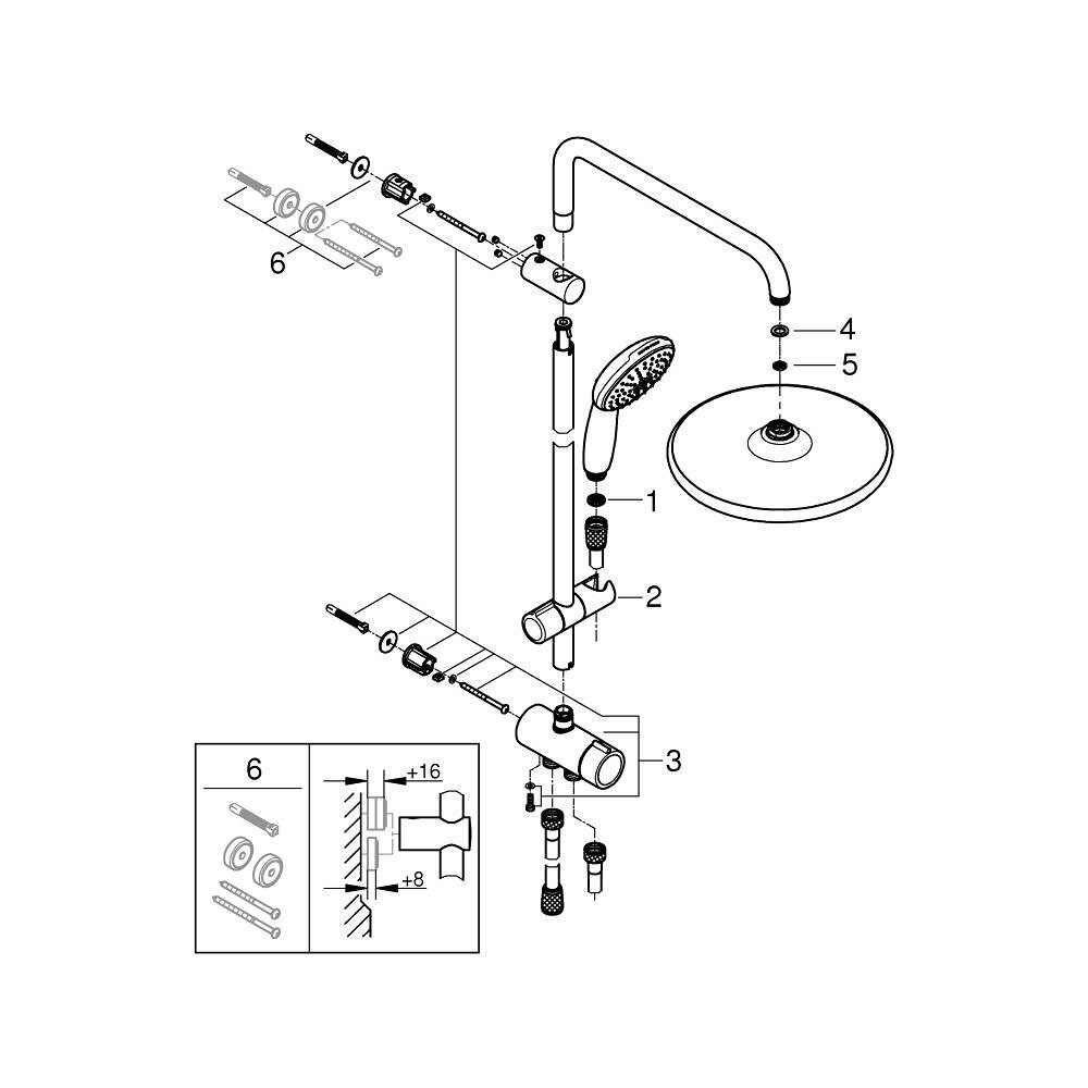 GROHE  VITALIO START SYSTEM 250 dušo sistema, blizgus chromas 4