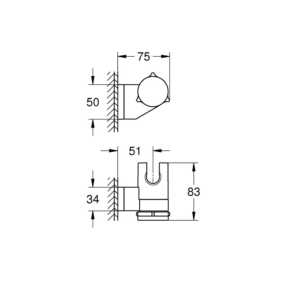 GROHE VITALIO UNIVERSAL sieninis dušo laikiklis 4
