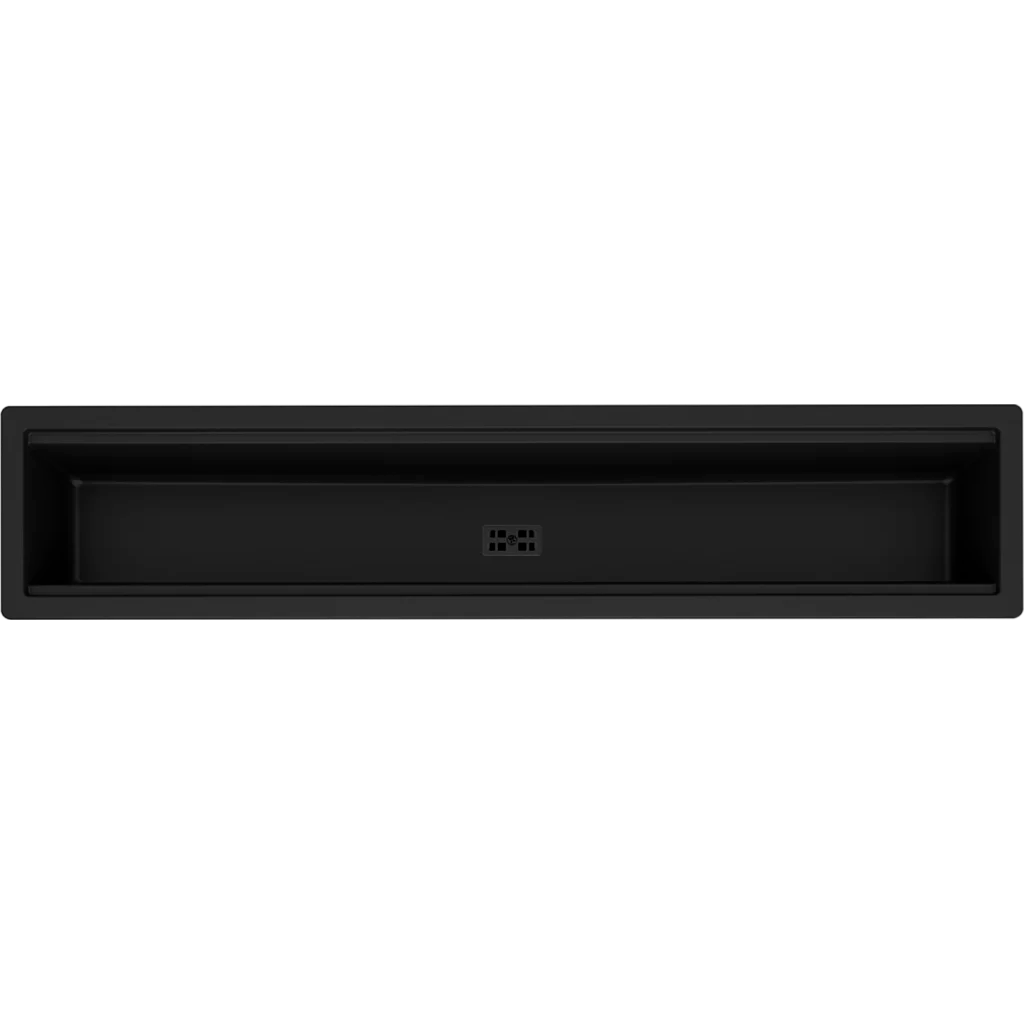 Granitinė plautuvė Elleci DIALOGO C86, 860x180x165, Juoda K86, juodas ventilis