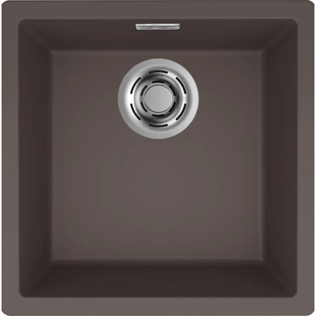 Granitinė plautuvė Elleci Zen Elite 102, ruda K87, juodas ventilis