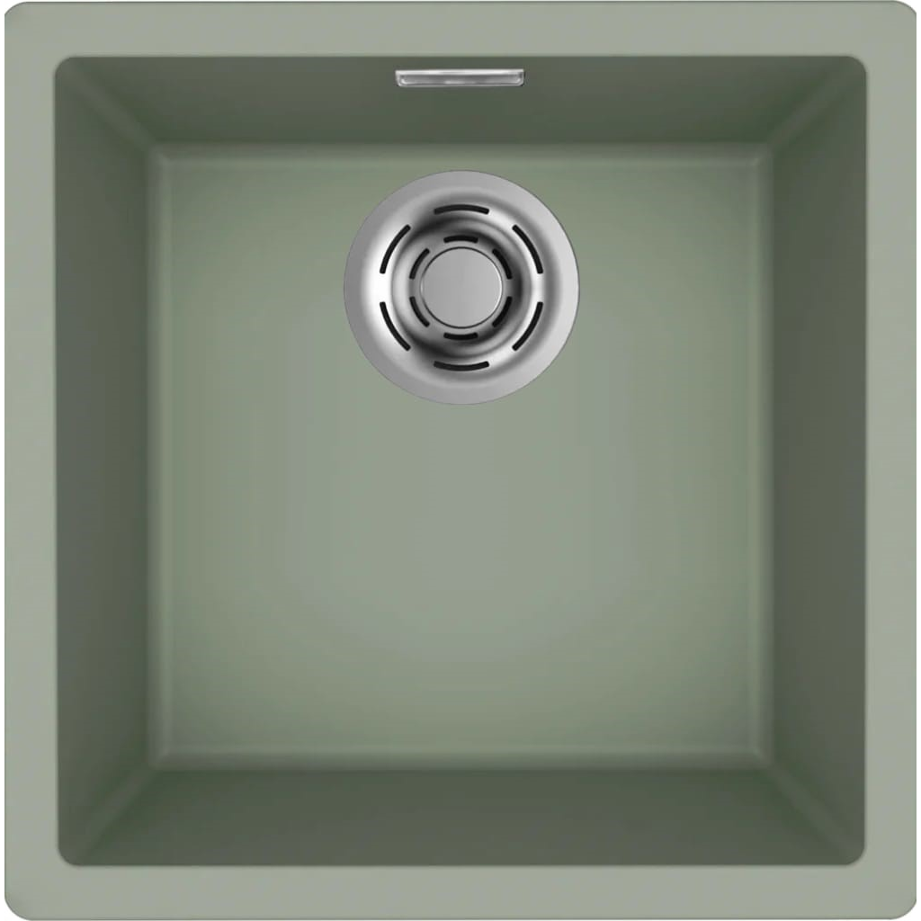 Granitinė plautuvė Elleci Zen Elite 102, žalsva K82, juodas ventilis Granitinė plautuvė Elleci Zen Elite 102, žalsva K82, juodas ventilis