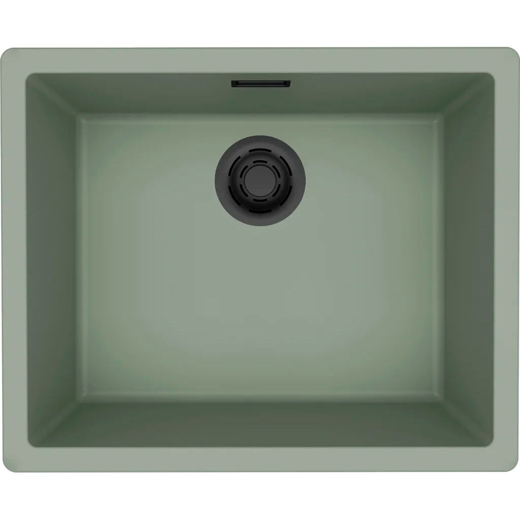 Granitinė plautuvė Elleci Zen Elite 105, žalsva K82, juodas ventilis Granitinė plautuvė Elleci Zen Elite 105, žalsva K82, juodas ventilis
