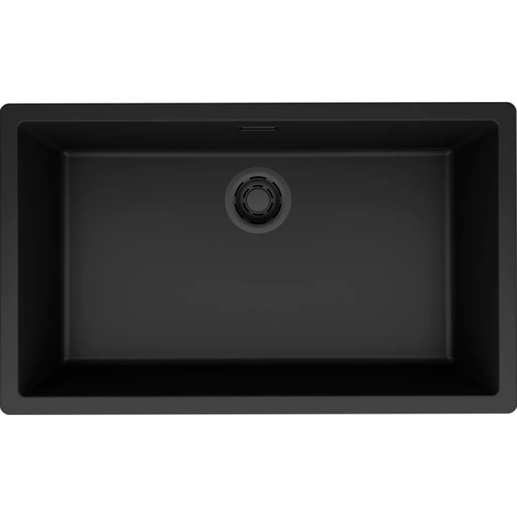 Granitinė plautuvė Elleci Zen Elite 130, juoda K86, juodas ventilis Granitinė plautuvė Elleci Zen Elite 130, juoda K86, juodas ventilis