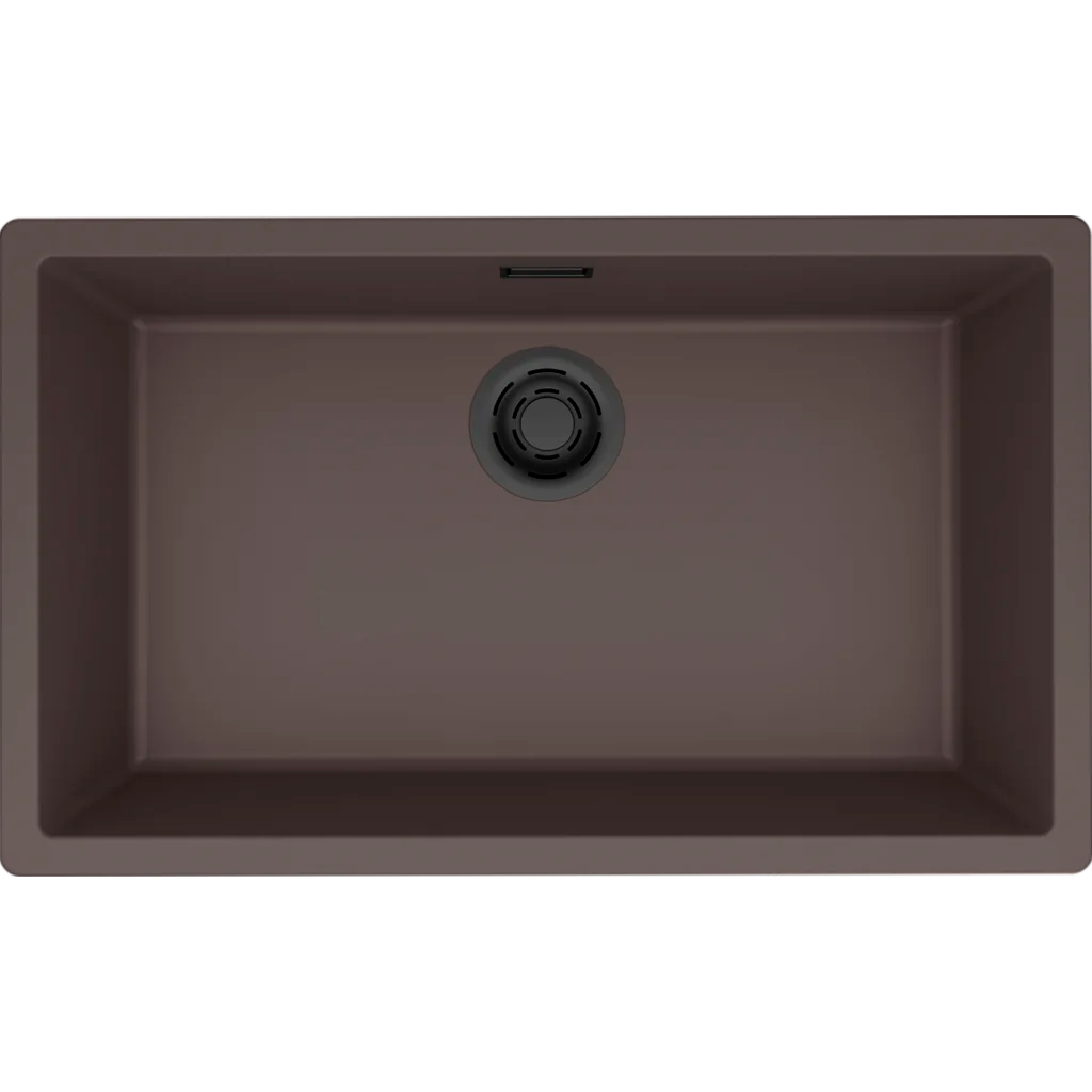 Granitinė plautuvė Elleci Zen Elite 130, ruda K87 juodas ventilis Granitinė plautuvė Elleci Zen Elite 130, ruda K87 juodas ventilis