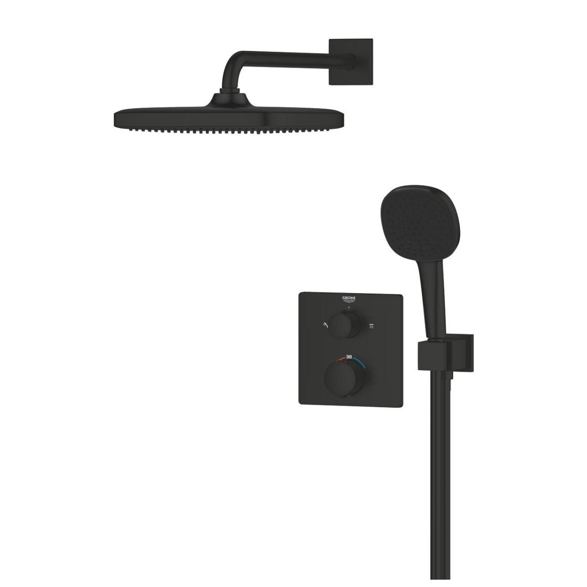 GROHE PRECISION potinkinė termostatinė dušo sistema 250 × 250 mm 4