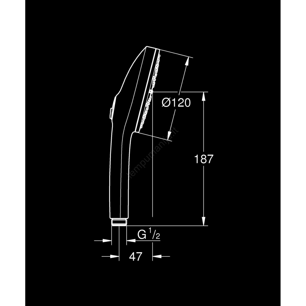 GROHE - Rankinė dušo galvutė VITALIO JOY+ 120 mm blizgus chromas 10 GROHE - Rankinė dušo galvutė VITALIO JOY+ 120 mm blizgus chromas 10