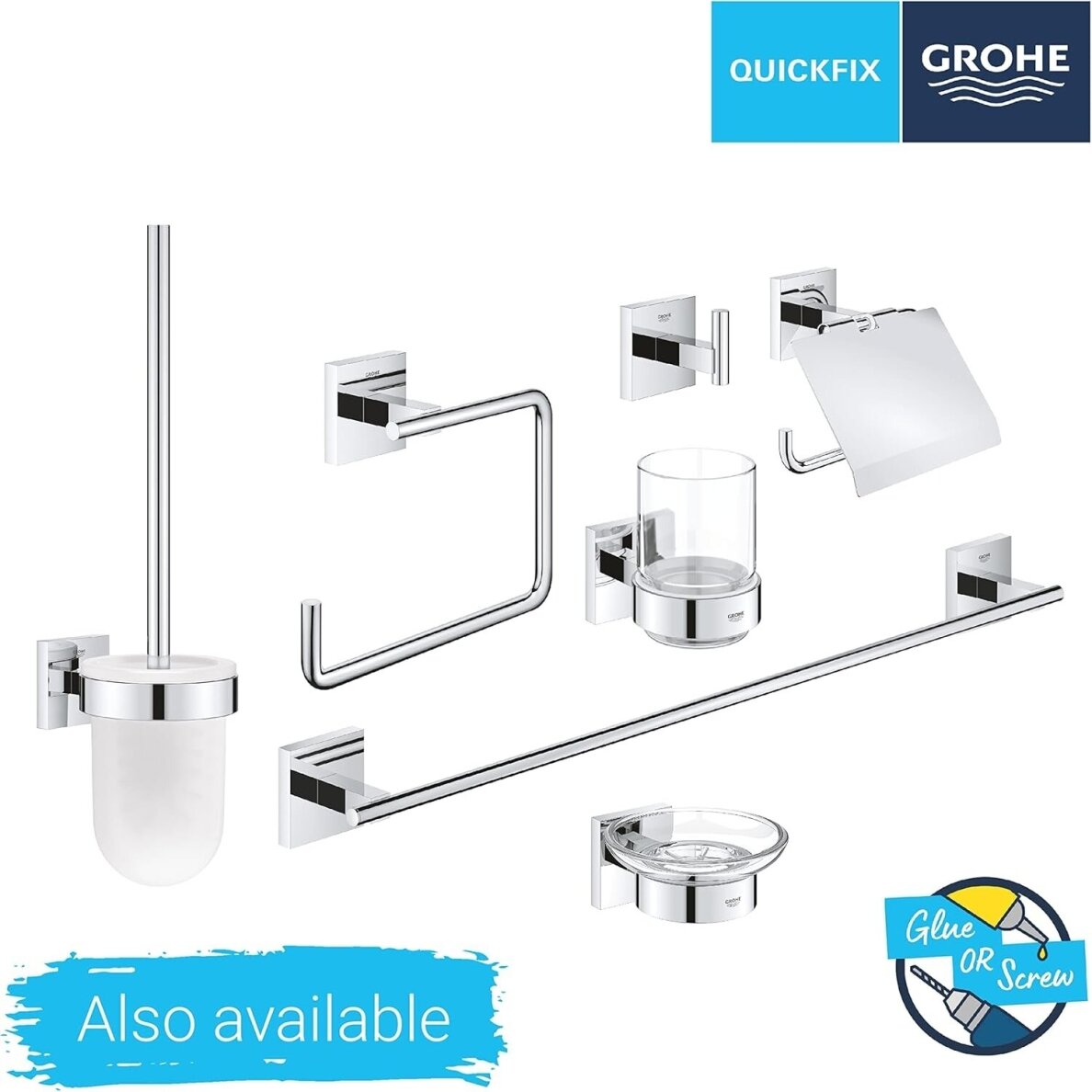 GROHE Start Cube QuickFix City 3-in-1 WC aksesuarų rinkinys 1 GROHE Start Cube QuickFix City 3-in-1 WC aksesuarų rinkinys 1