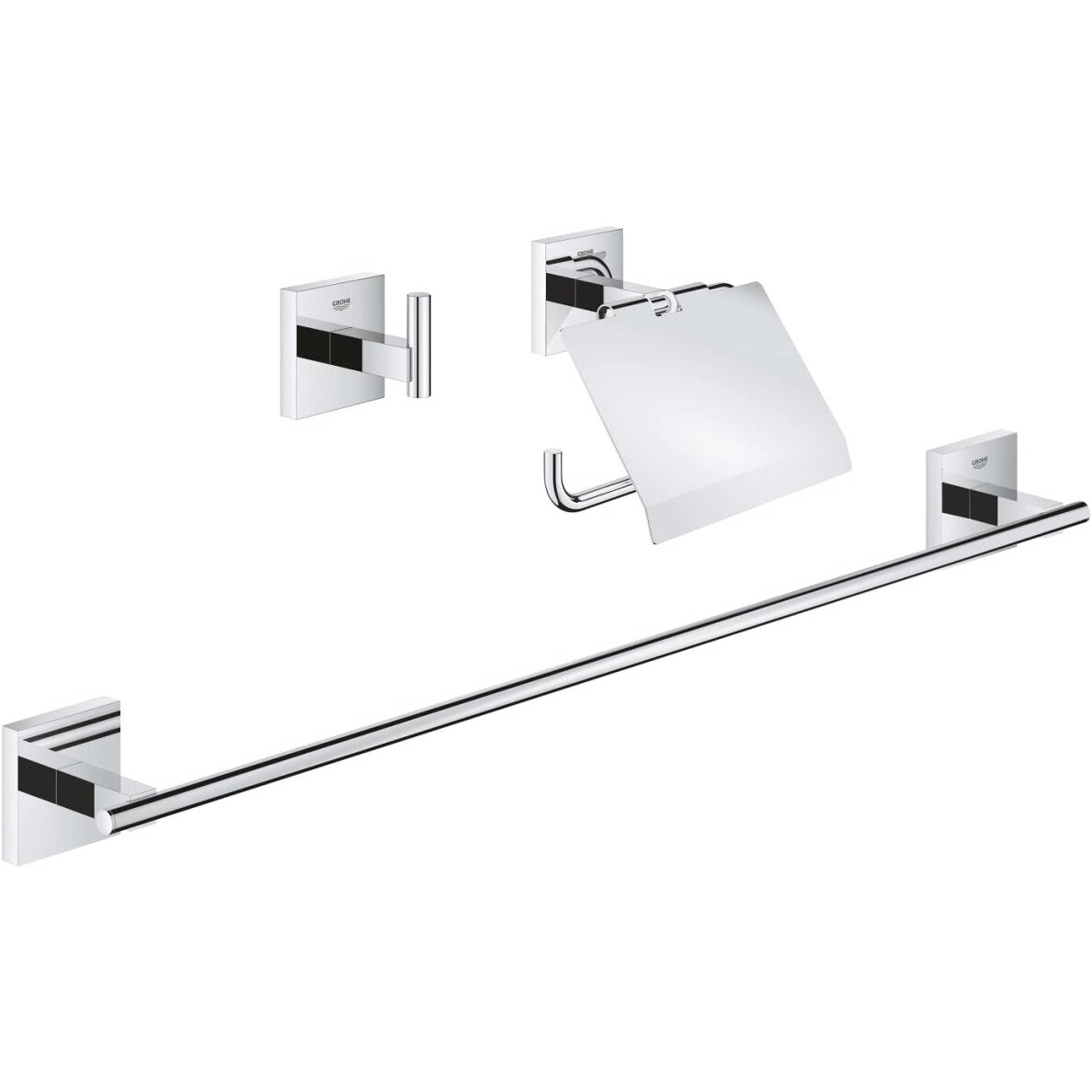 GROHE Start Cube QuickFix Guest 3-in-1 vonios kambario aksesuarų rinkinys GROHE Start Cube QuickFix Guest 3-in-1 vonios kambario aksesuarų rinkinys